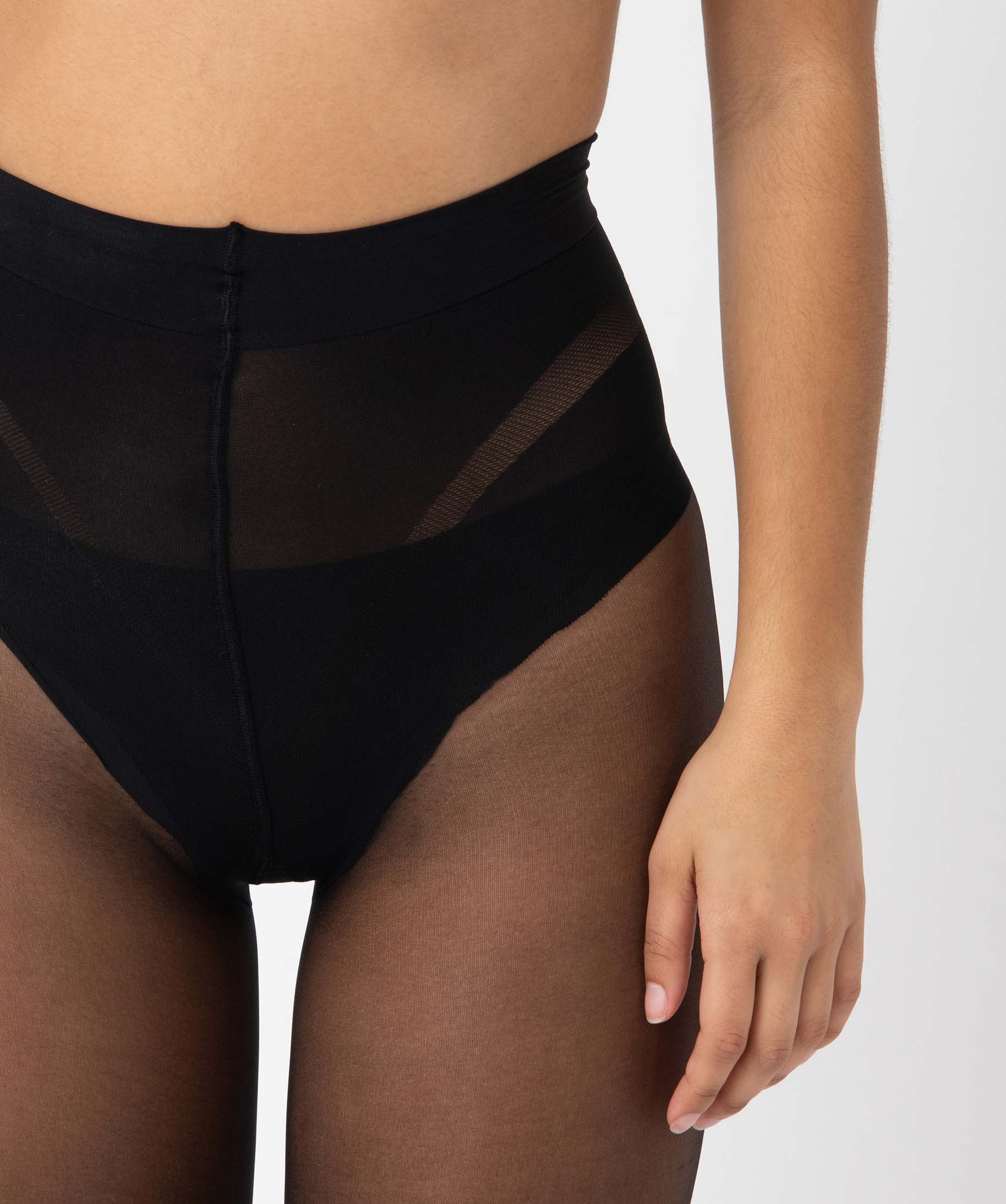 Collants femme en voile transparent infaillible ventre plat noir | GEMO
