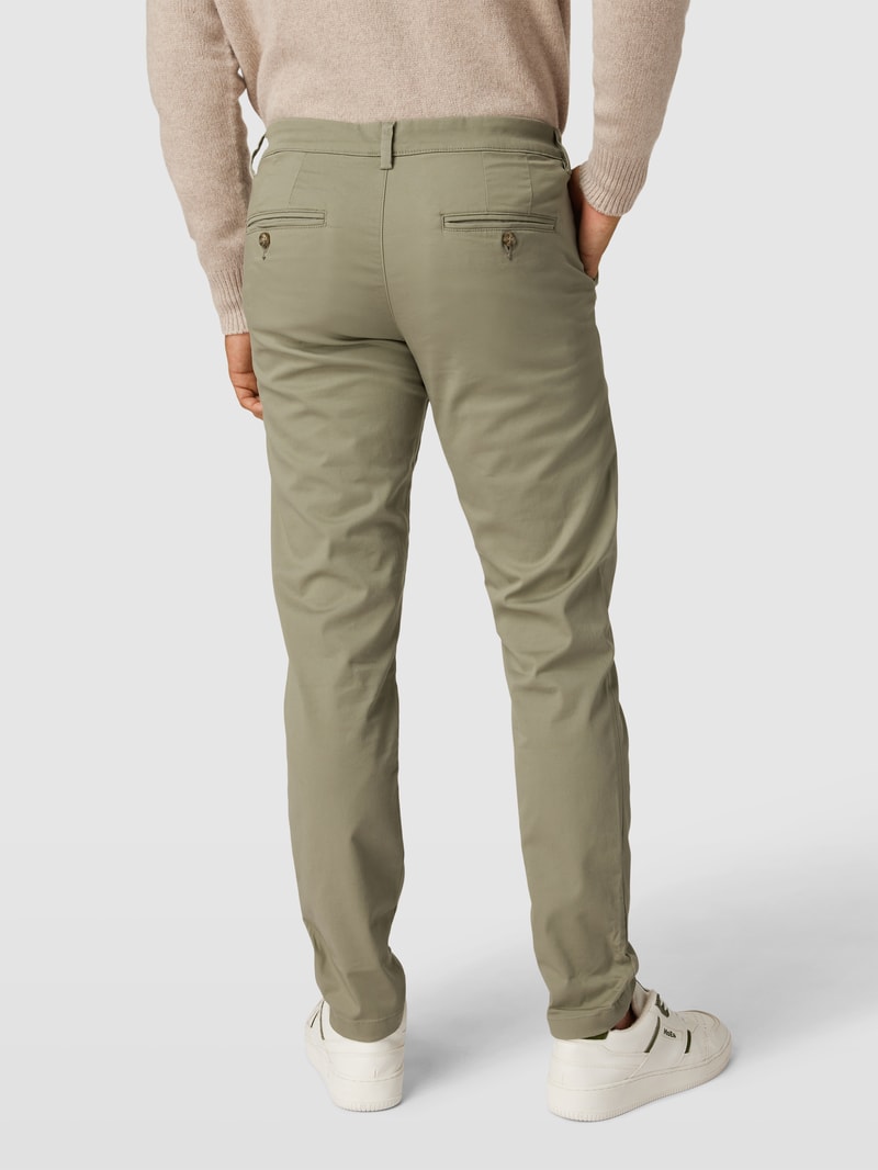 Slim Fit Hose mit Paspeltaschen am Gesäß Modell 'Miles' in khaki