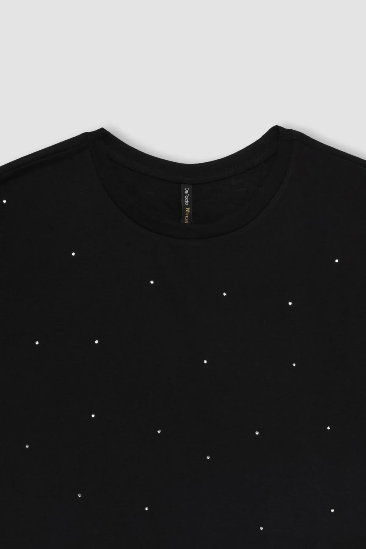 DeFacto  Kurzarm-T-Shirt mit Rundhalsausschnitt und Stickerei C1877AX24SP