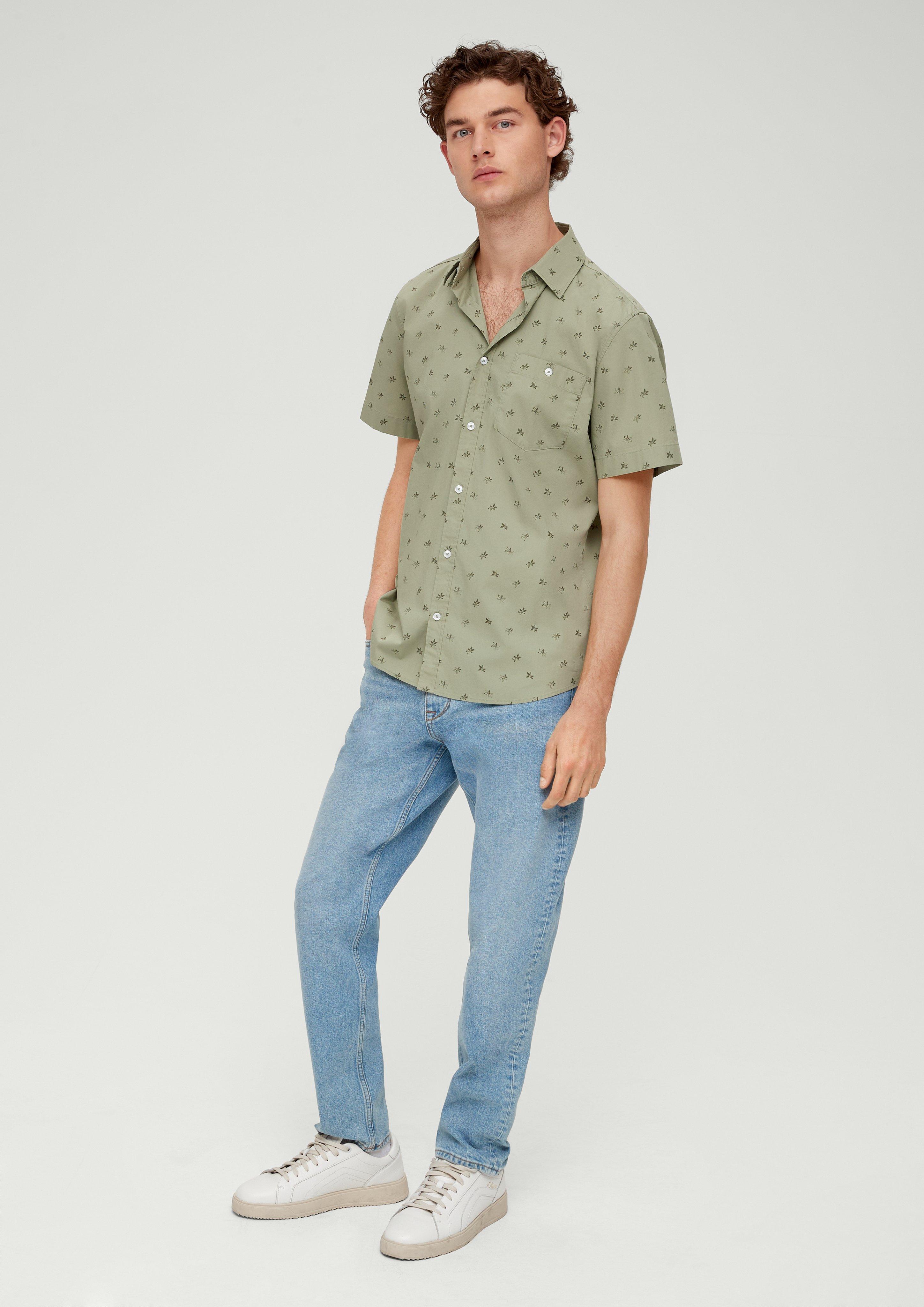 Slim: Kurzarmhemd aus Baumwollstretch  2130995-78A1