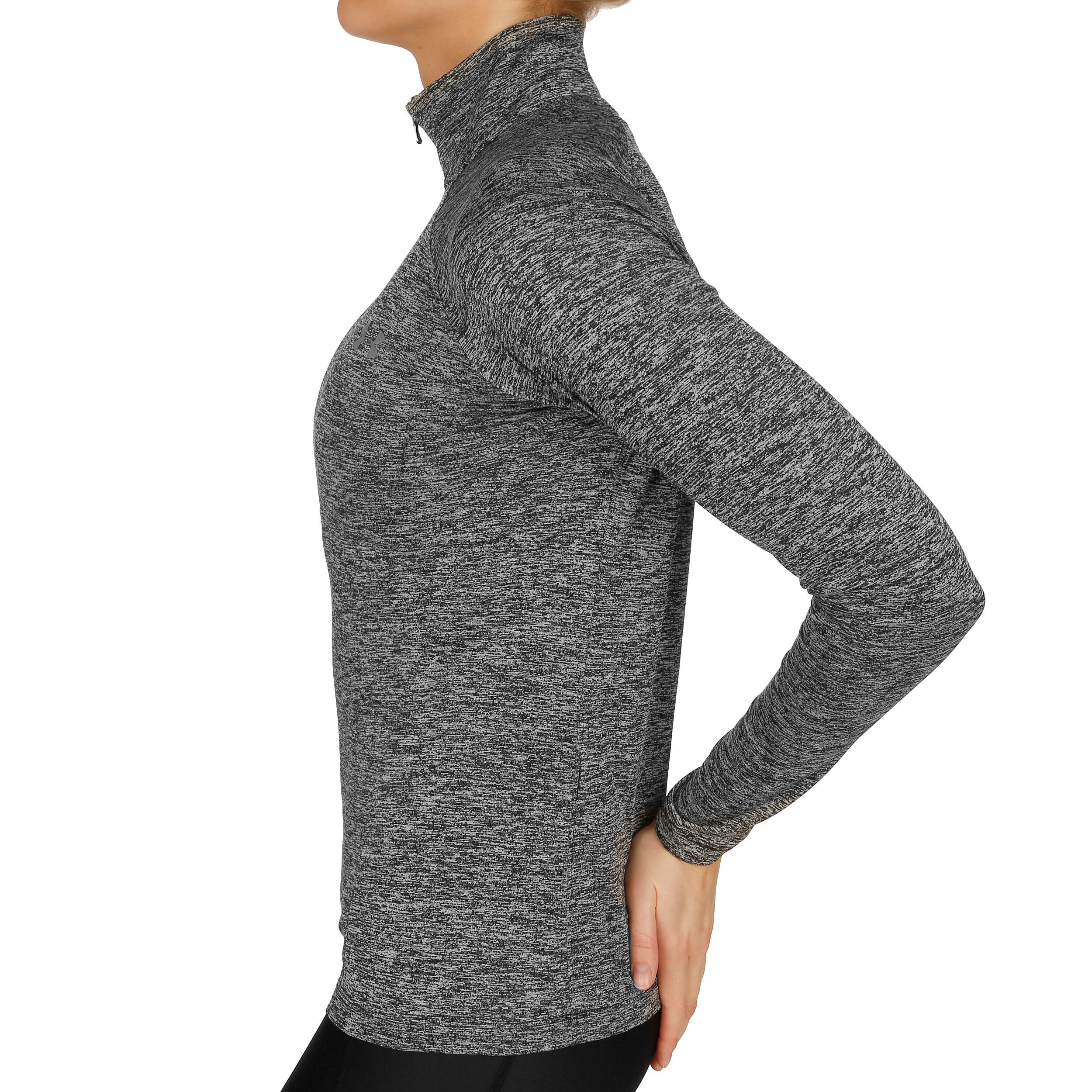 Tech Twist 1/2 Zip Longsleeve Damen - Schwarz, Silber