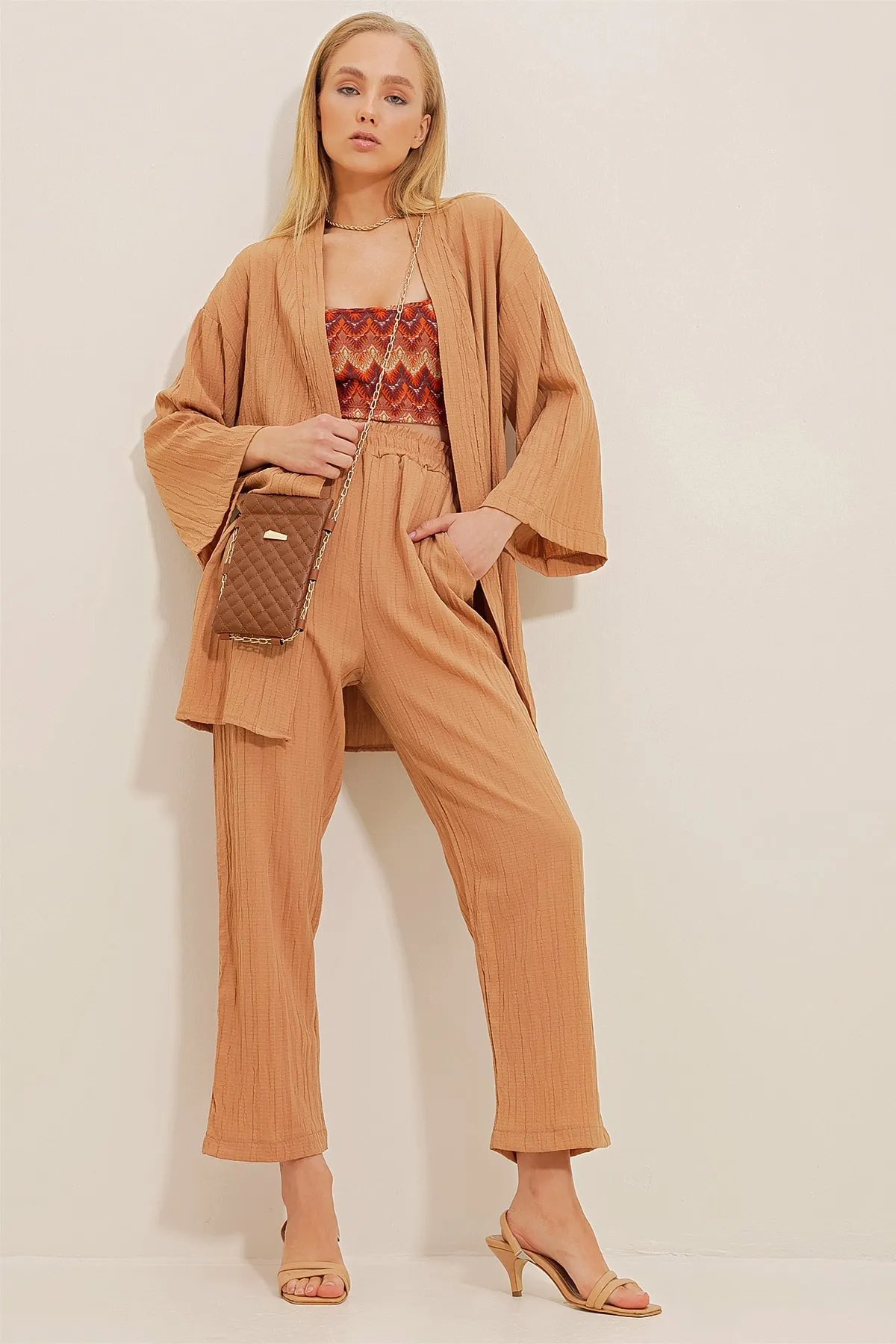 Trend Alaçatı Stili  Zweiteiler - Braun - Regular Fit