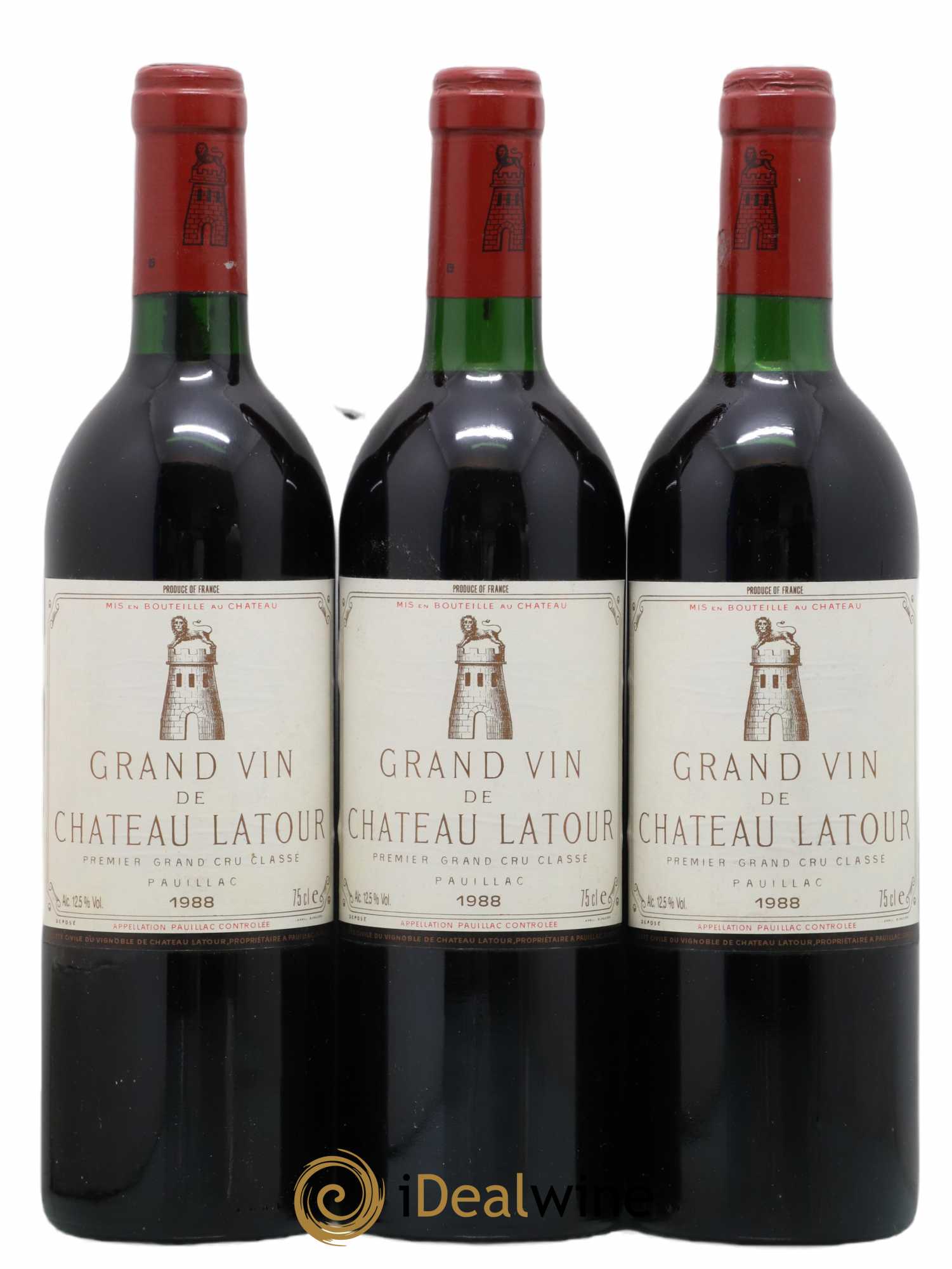 Château Latour 1er Grand Cru Classé  1988 - Lot de 3 Bouteilles