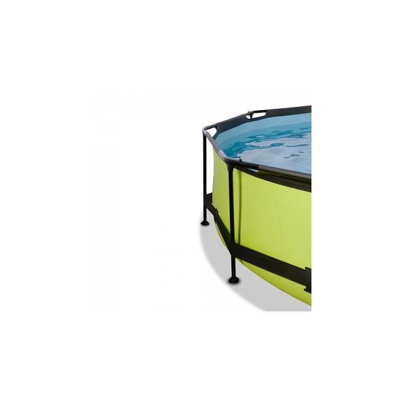 Piscine ø244x76cm avec voile d'ombrage et pompe filtrante Lime vert