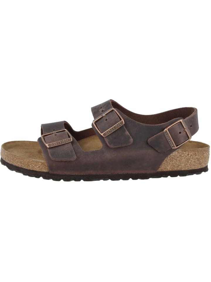 Birkenstock Sandale Milano Geöltes Nubukleder Normal in braun günstig kaufen