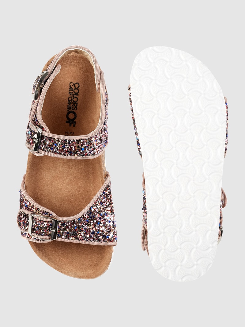 Sandalen mit Glitter-Effekt in rosa