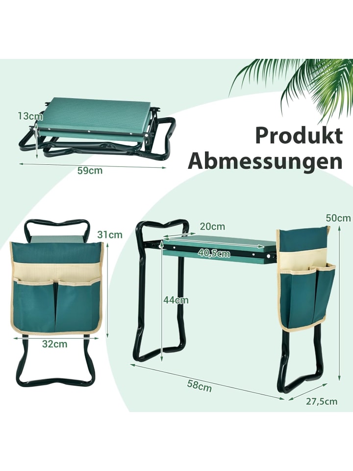 COSTWAY 2 in 1 Kniebank in Grün günstig kaufen onesize