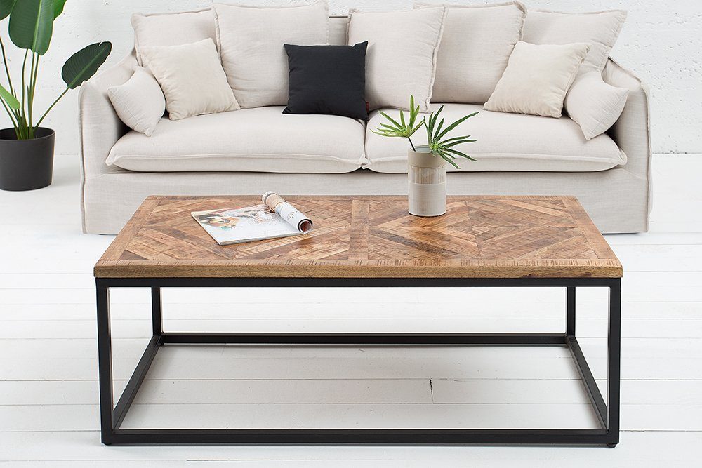 riess-ambiente Couchtisch INFINITY HOME 100cm natur, Wohnzimmer · Massivholz · eckig · Industrial · Metall