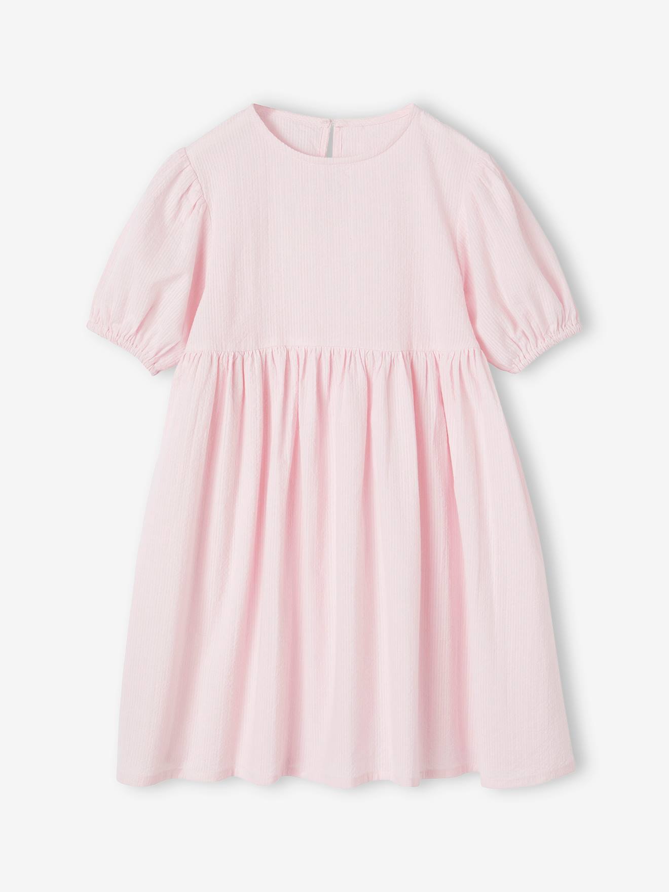 Vertbaudet Mädchen Kleid mit Ballonärmeln - lila