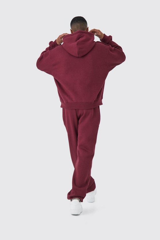 Kastiger Oversize Trainingsanzug mit Naht-Detail und Kapuze