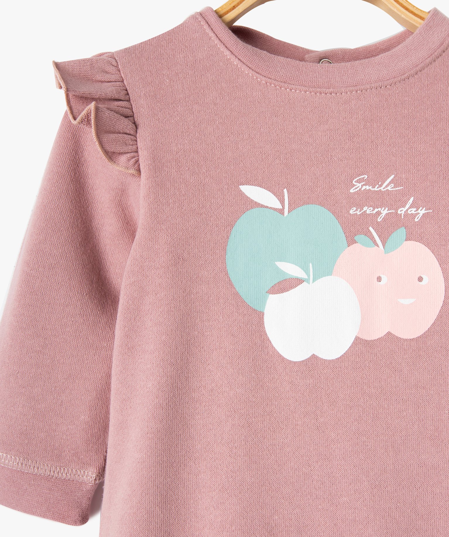 Pyjama bébé en jersey imprimé à volants rose | GEMO