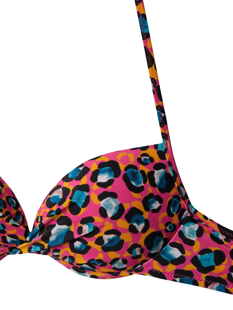 Bikini-Oberteil mit Leopardenmuster in pink