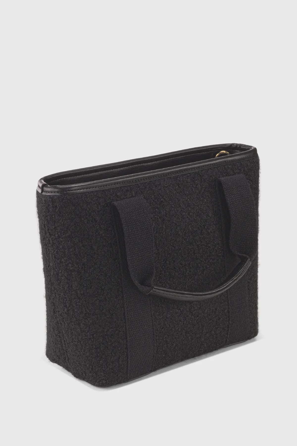 Housebags  Schwarze Canvas-Tasche 246 aus Kunstpelz mit zwei Griffen für Damen