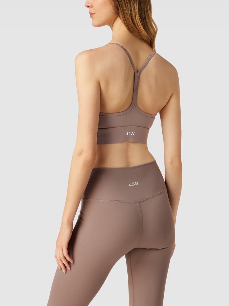 BH mit Label-Print in dunkelbraun