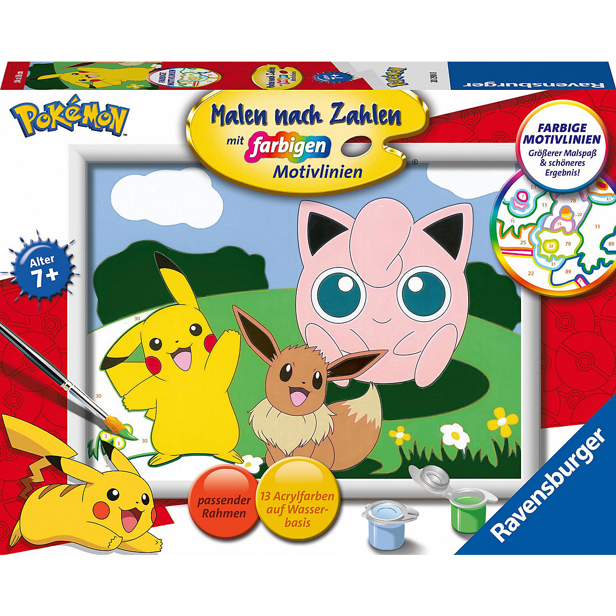 Ravensburger Malen nach Zahlen 20298 - Pokémon Abenteuer - Kinder ab 7 Jahren