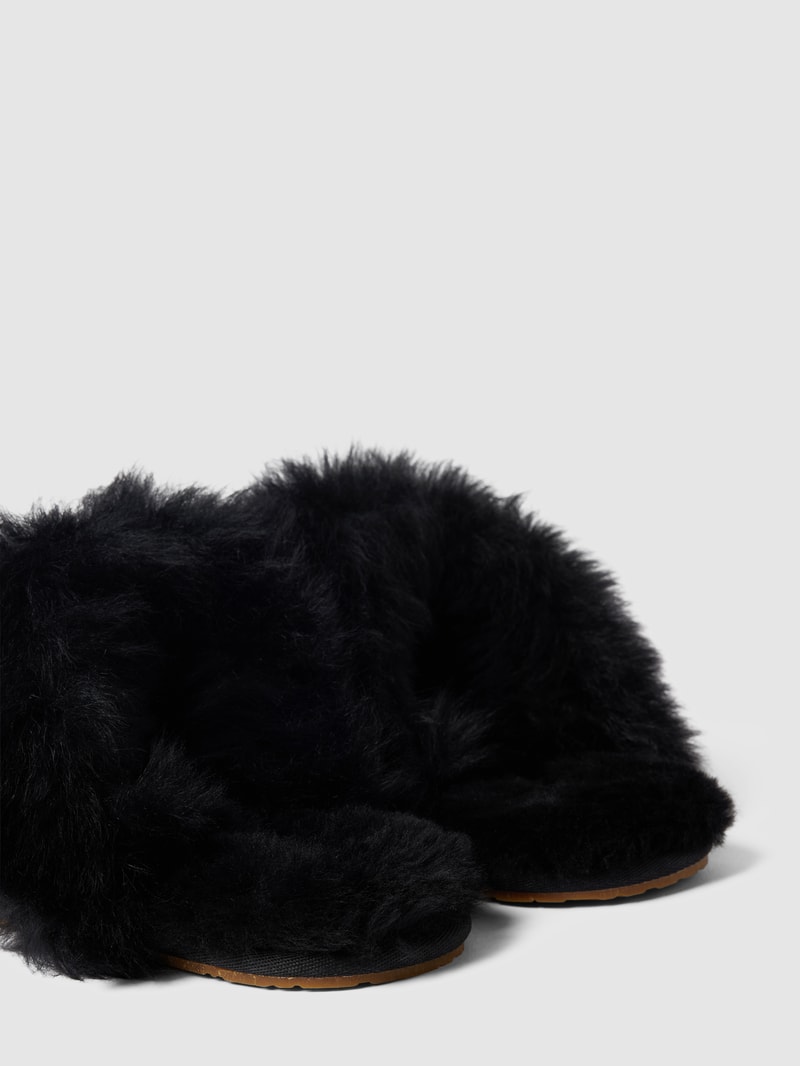 Hausschuhe mit Kunstfell Modell 'SCUFF SIS' in schwarz