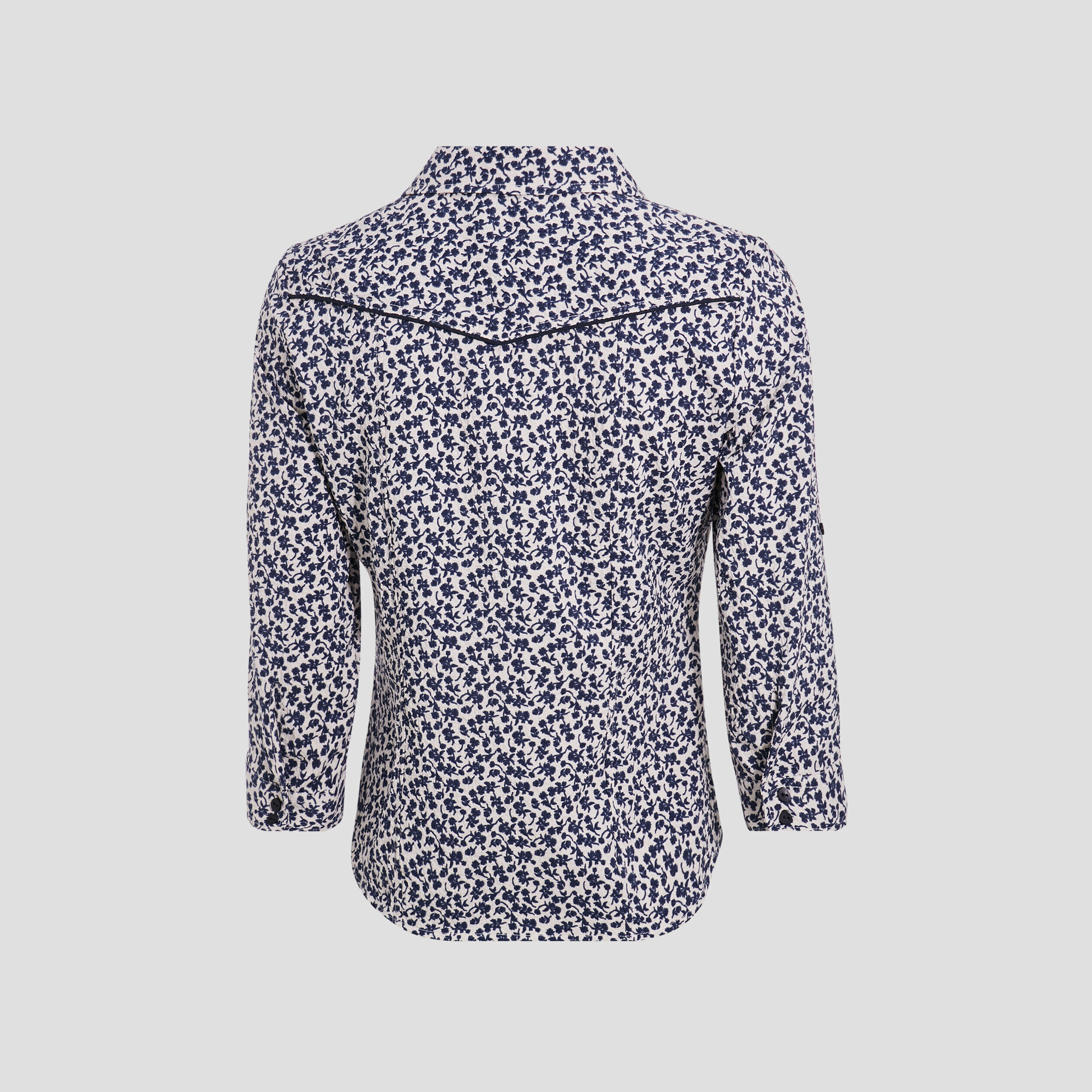 Blouse manches 3/4 bleu marine femme | Cache Cache