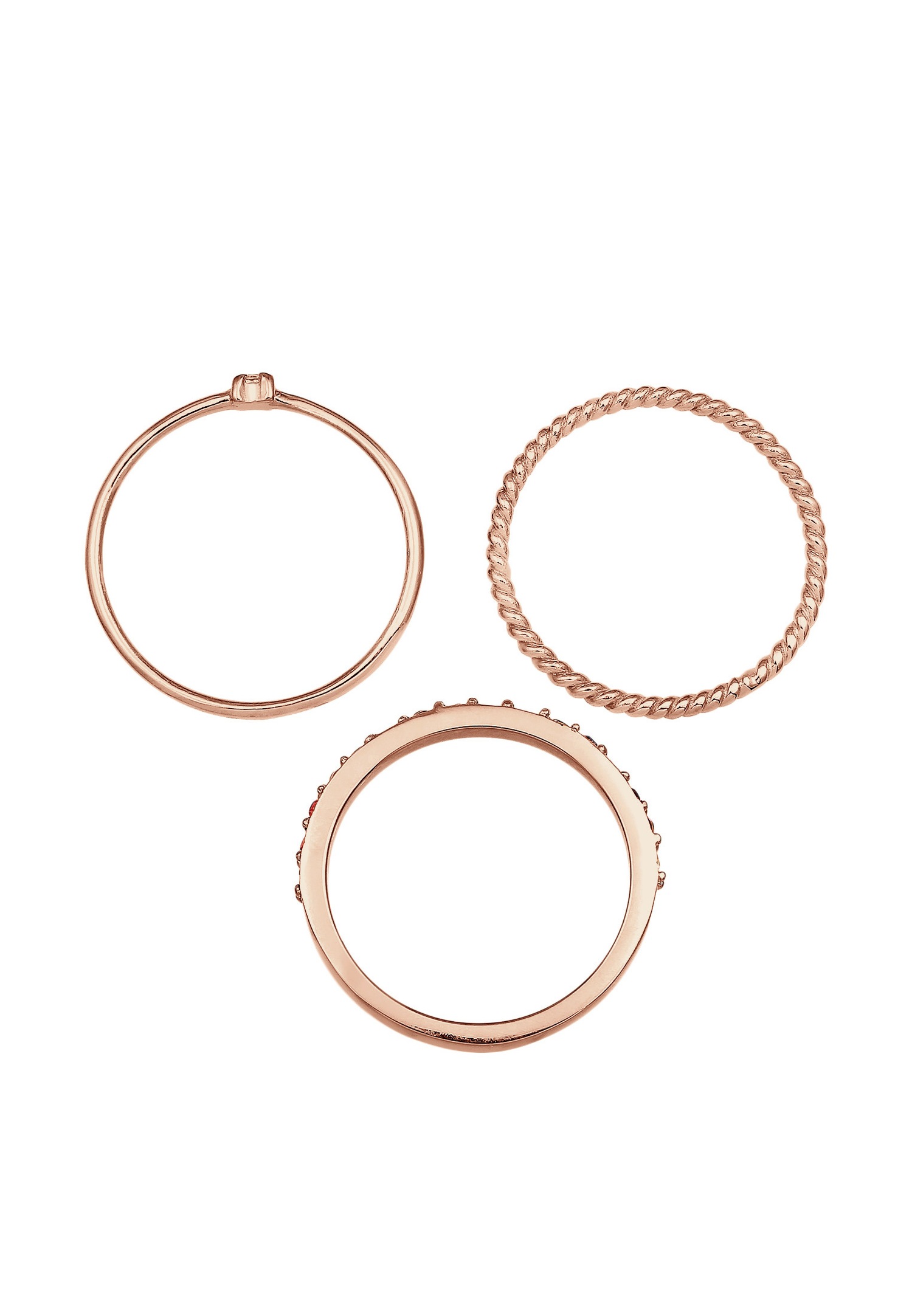 Ensemble de bijoux pour femmes Elli avec cristaux multicolores étincelants, en argent sterling 925 plaqué or.