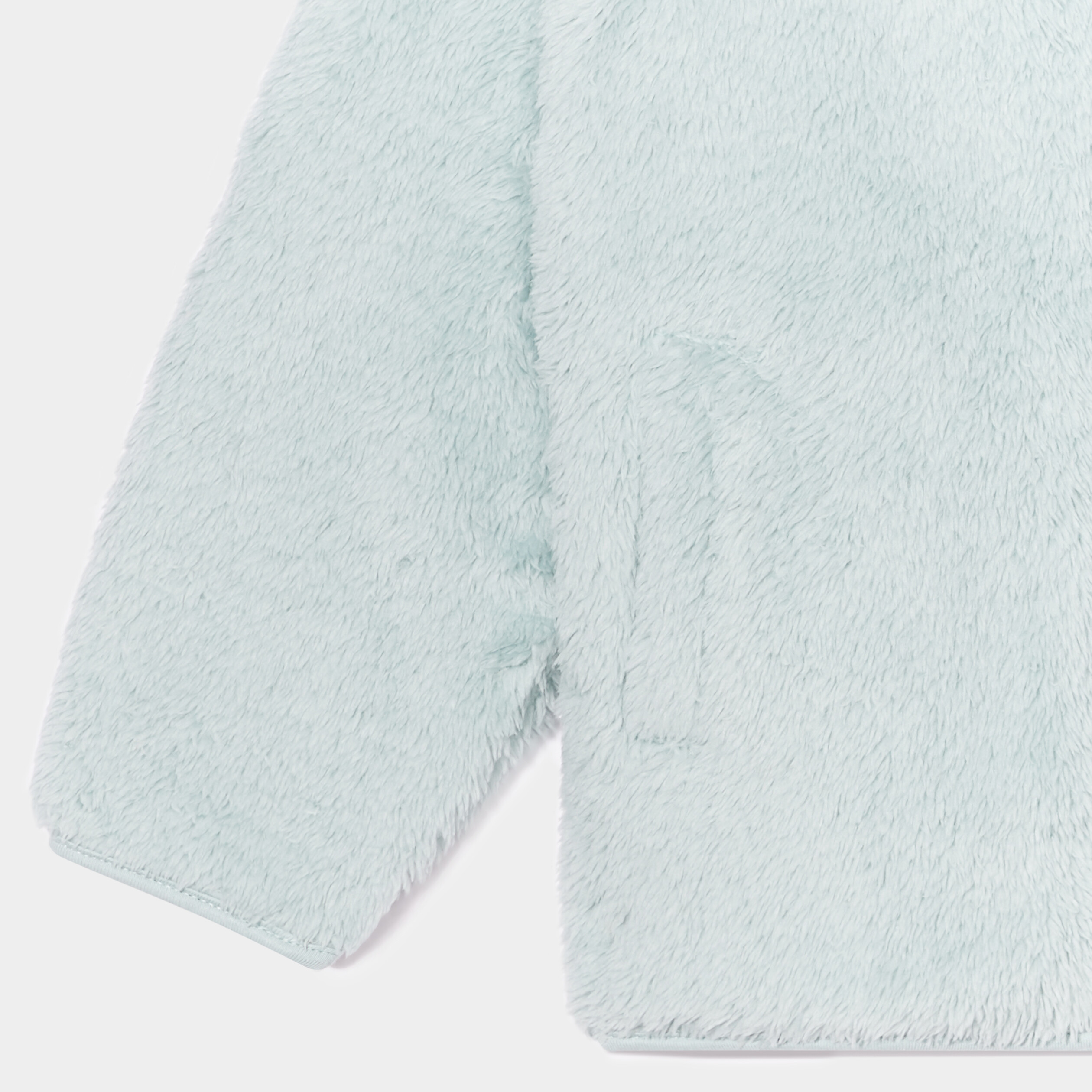 Gilet fausse fourrure col montant bleu gris fille | La Halle