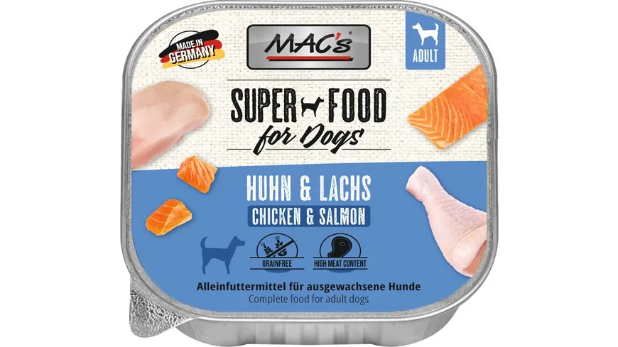 MAC's DOG Hundenassfutter Huhn & Lachs 150 g
