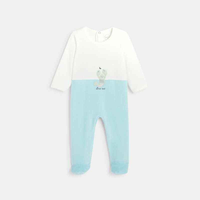 Pyjama bébé en velours bleu Absorba