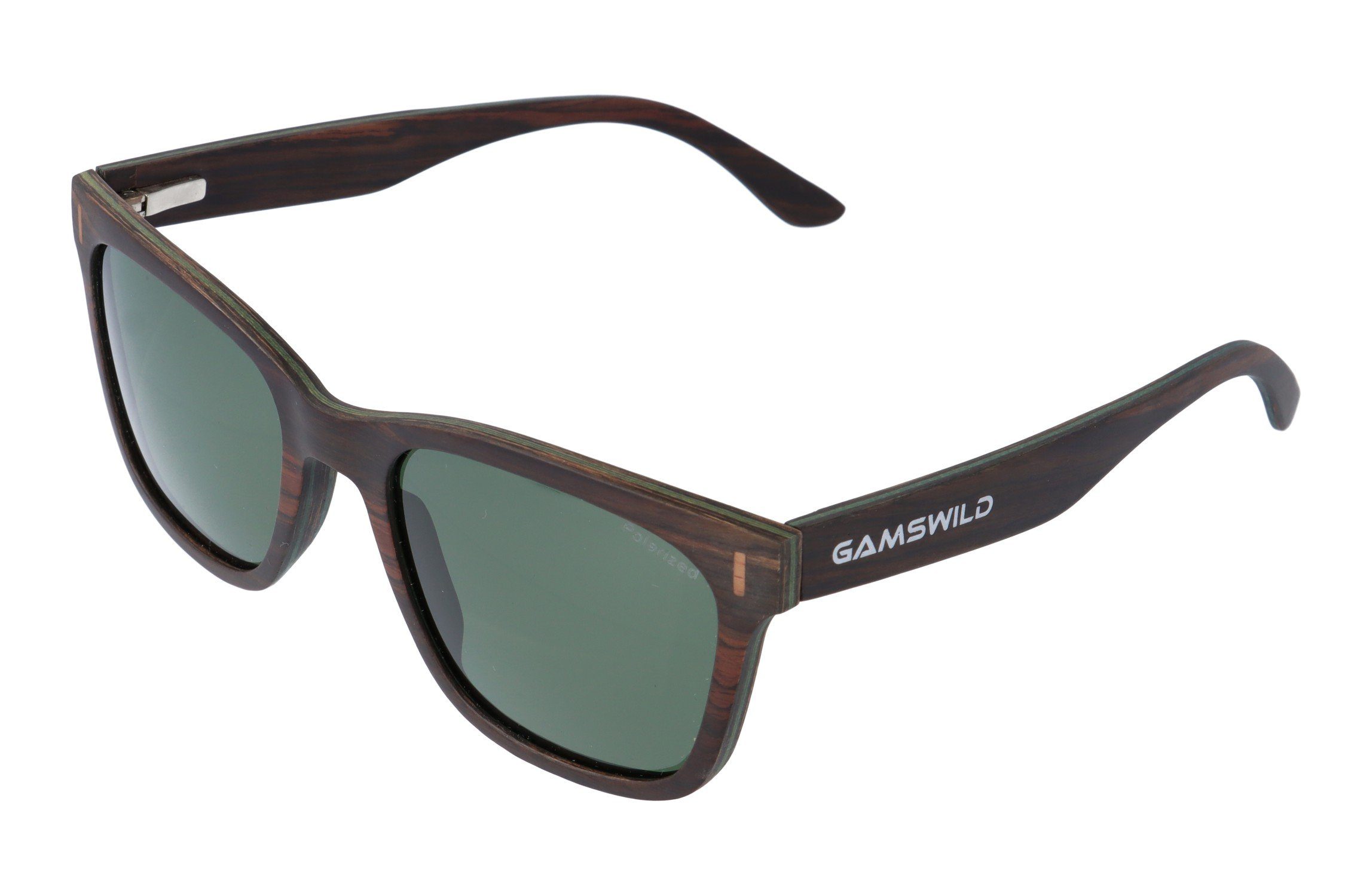Gamswild Sonnenbrille WM0011 GAMSSTYLE Holzbrille Damen Herren Unisex, polarisierte Gläser in braun, grau, blau & G15