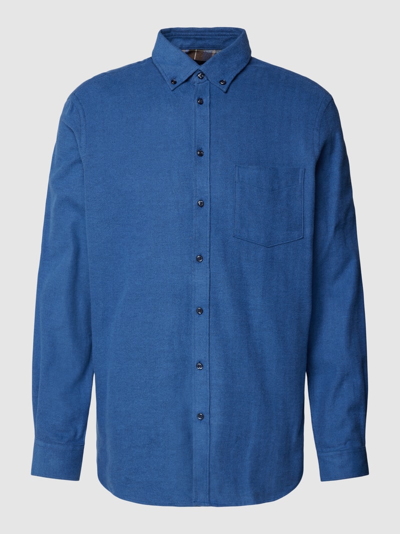 Freizeithemd mit Button-Down-Kragen in marineblau