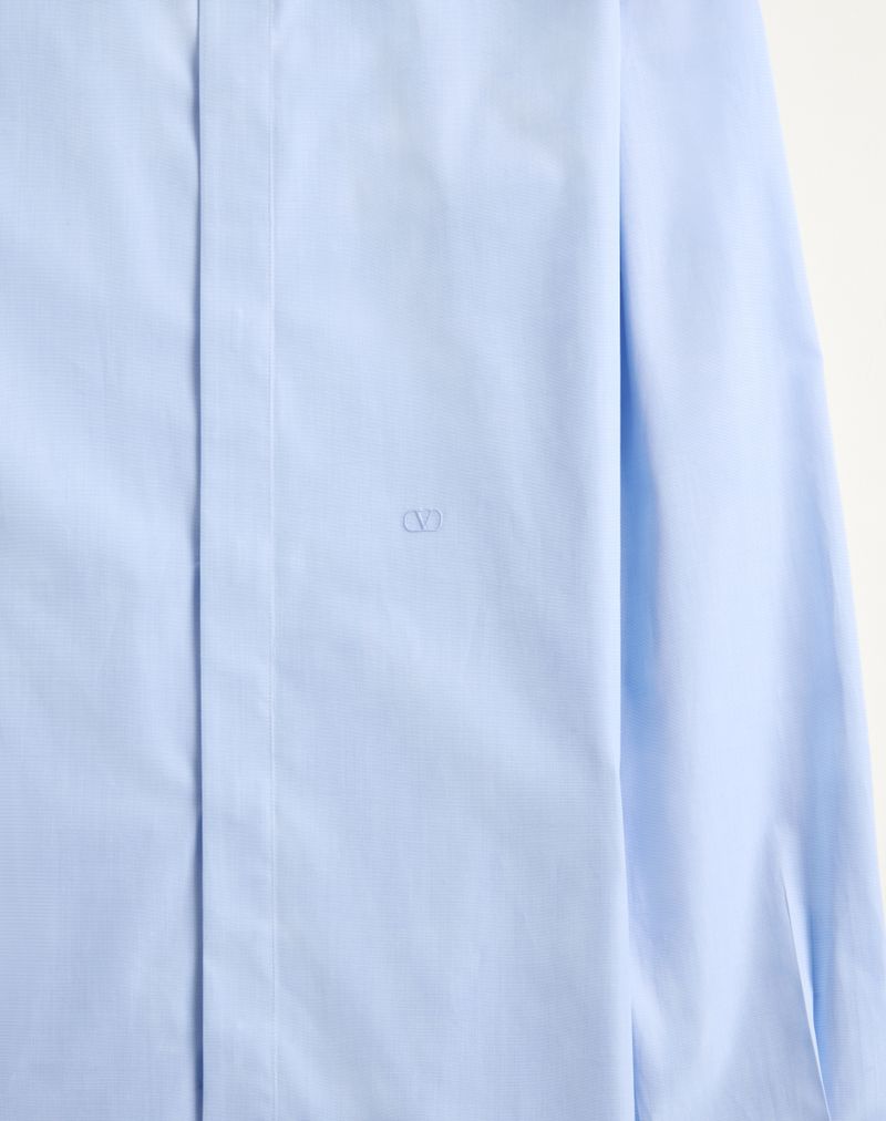 Valentino Fil-a-Fil bomuldsskjorte med V-logo broderi