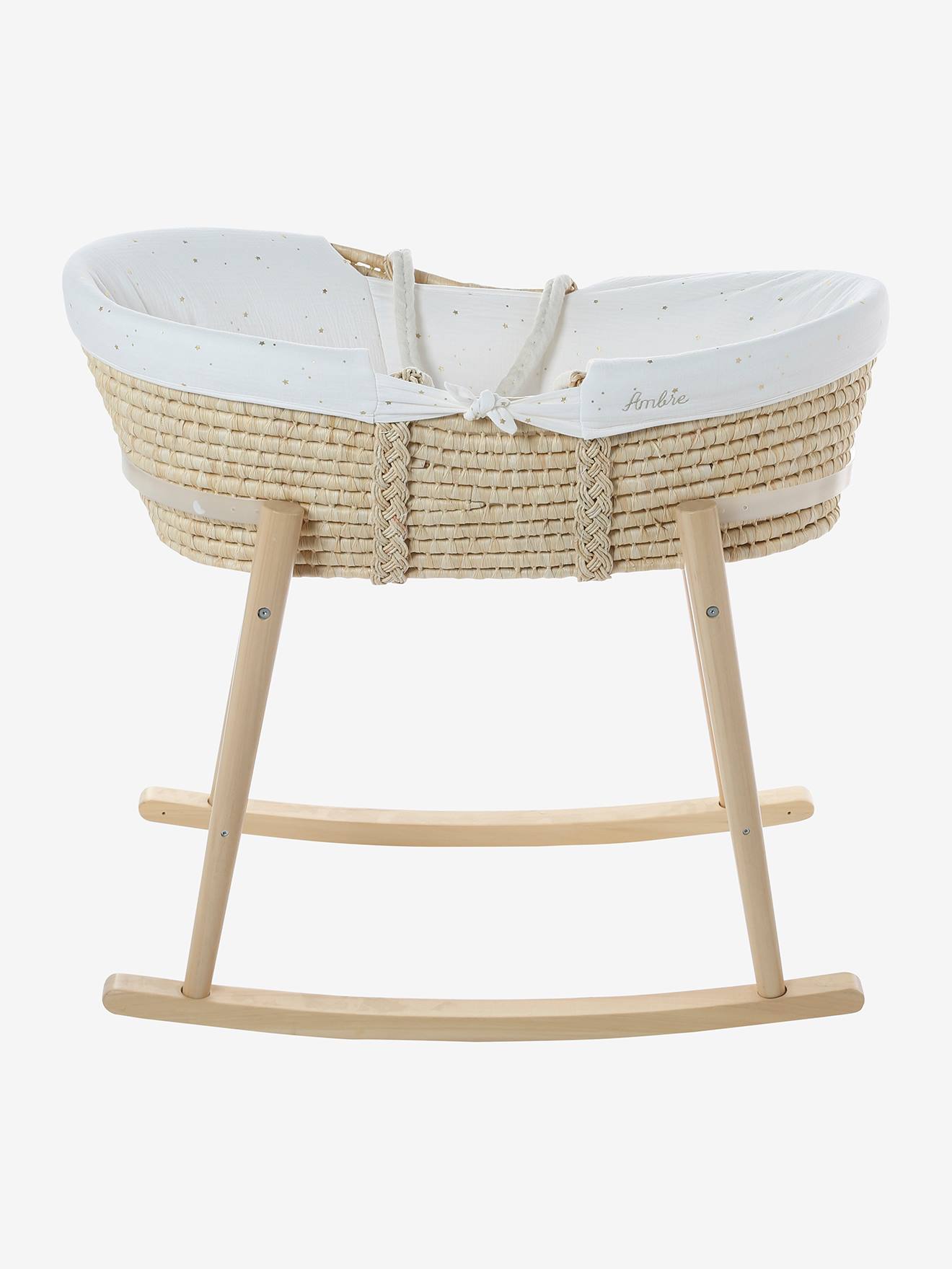Vertbaudet Bezug für Baby Tragetasche, personalisierbar - natur/wollweiß sterne