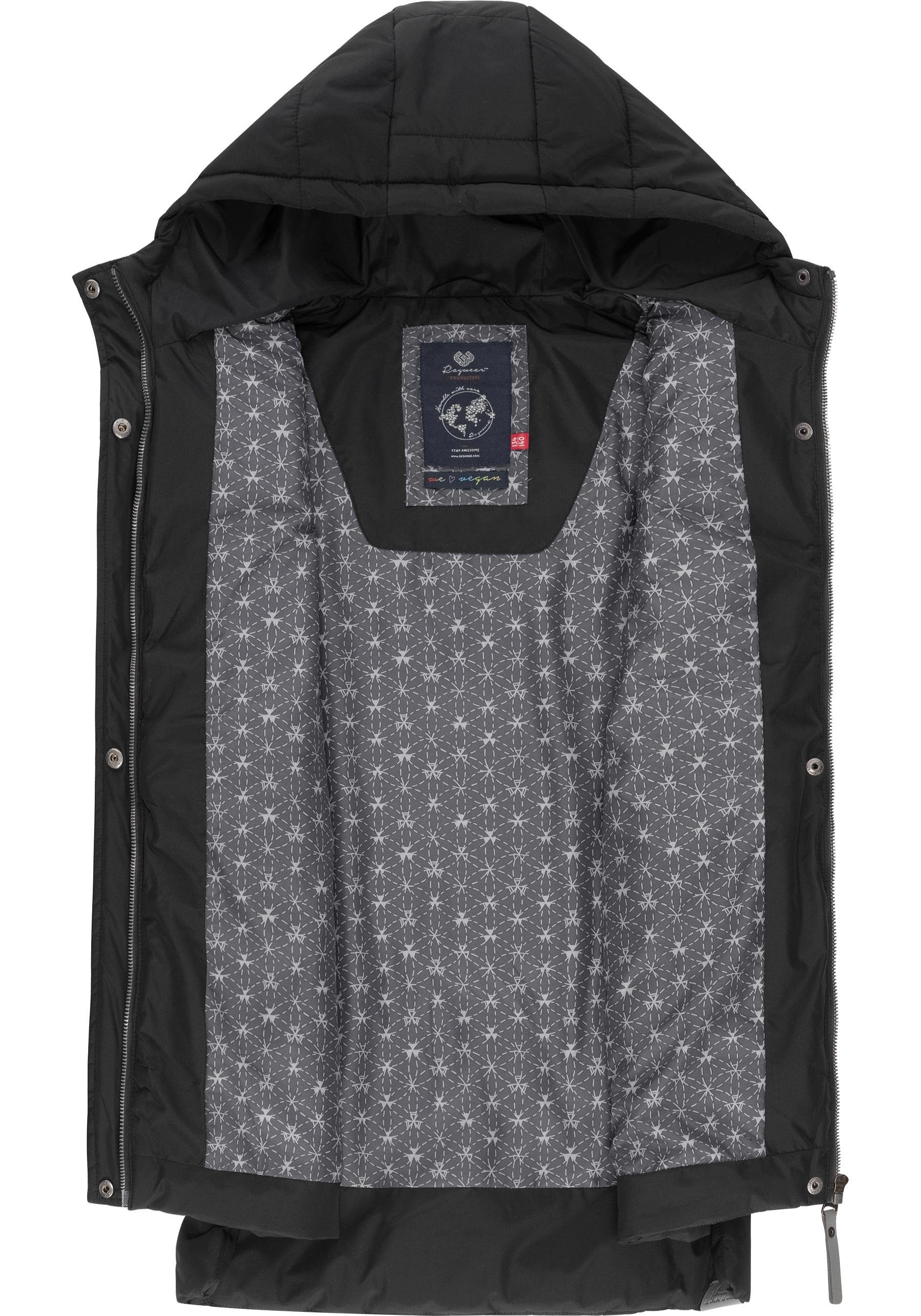 Ragwear Steppweste Amalca sportliche Outdoor-Weste mit Kapuze