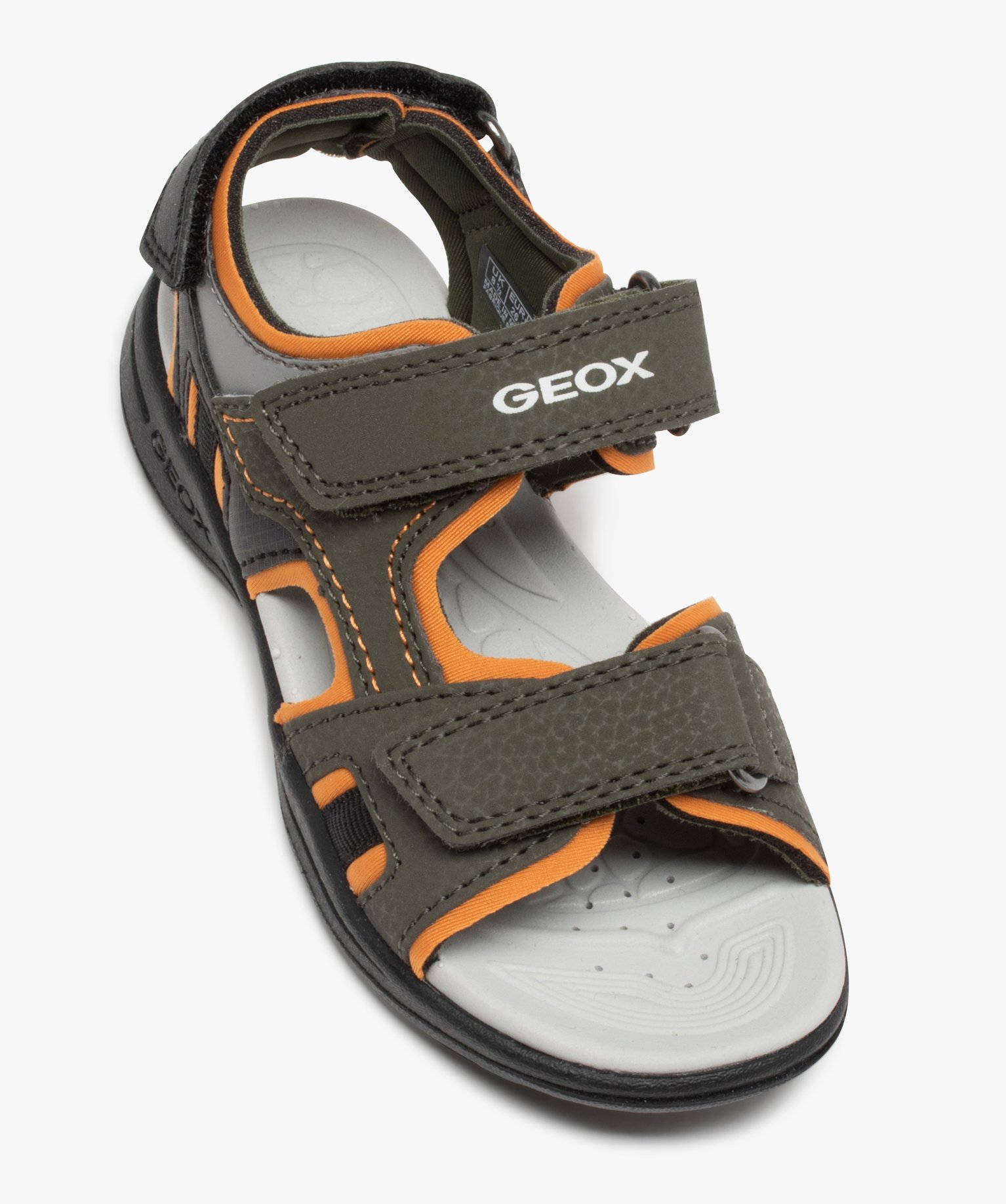 Sandales sport Garçon multicolores à brides scratch - Geox kaki | GEMO