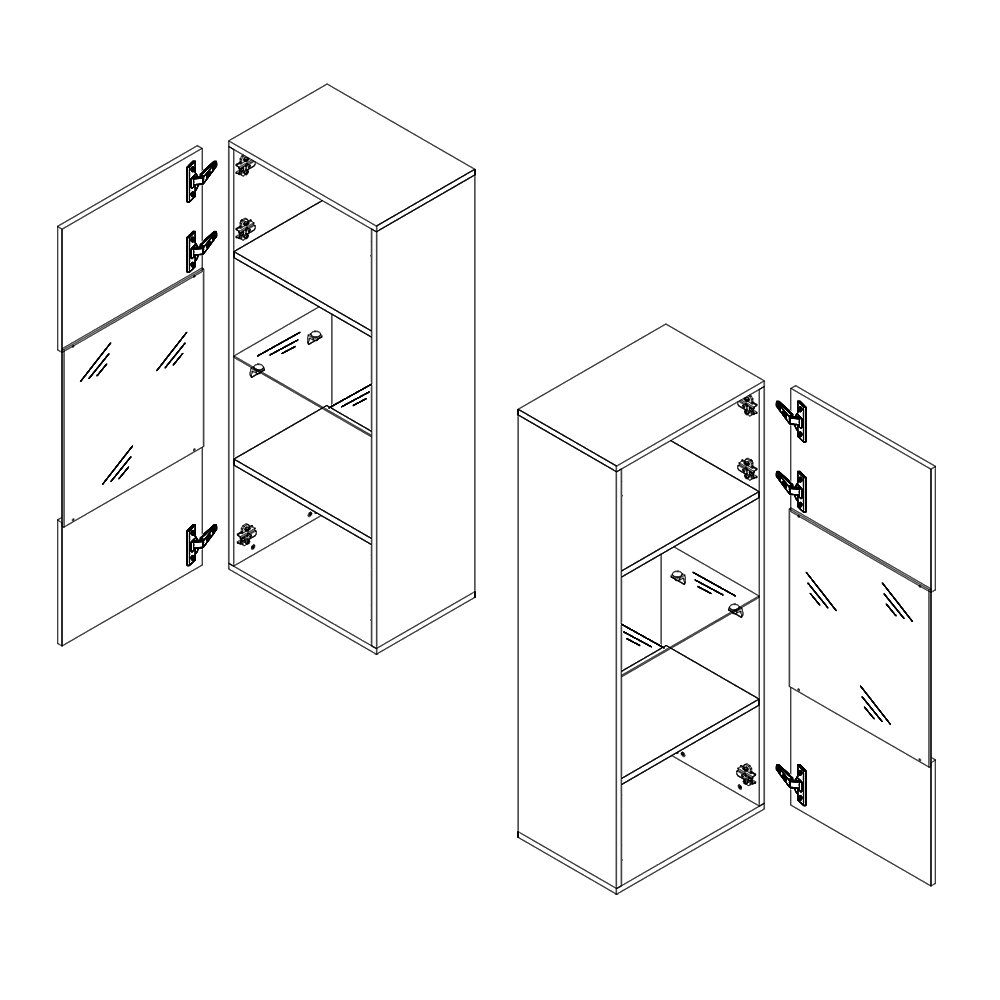 Lomadox Wohnwand CAIRNS-132, (6-St., 6-tlg), in schwarz Hochglanz, Modern, grifflos