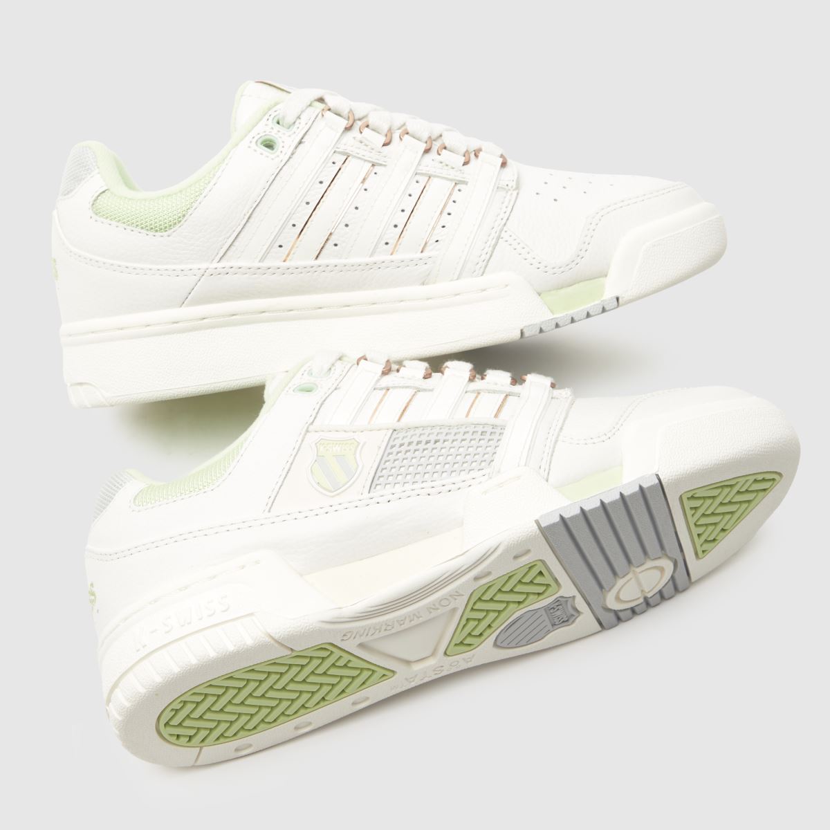 K-SWISS gstaad guldfärgade sneakers i vitt och grönt