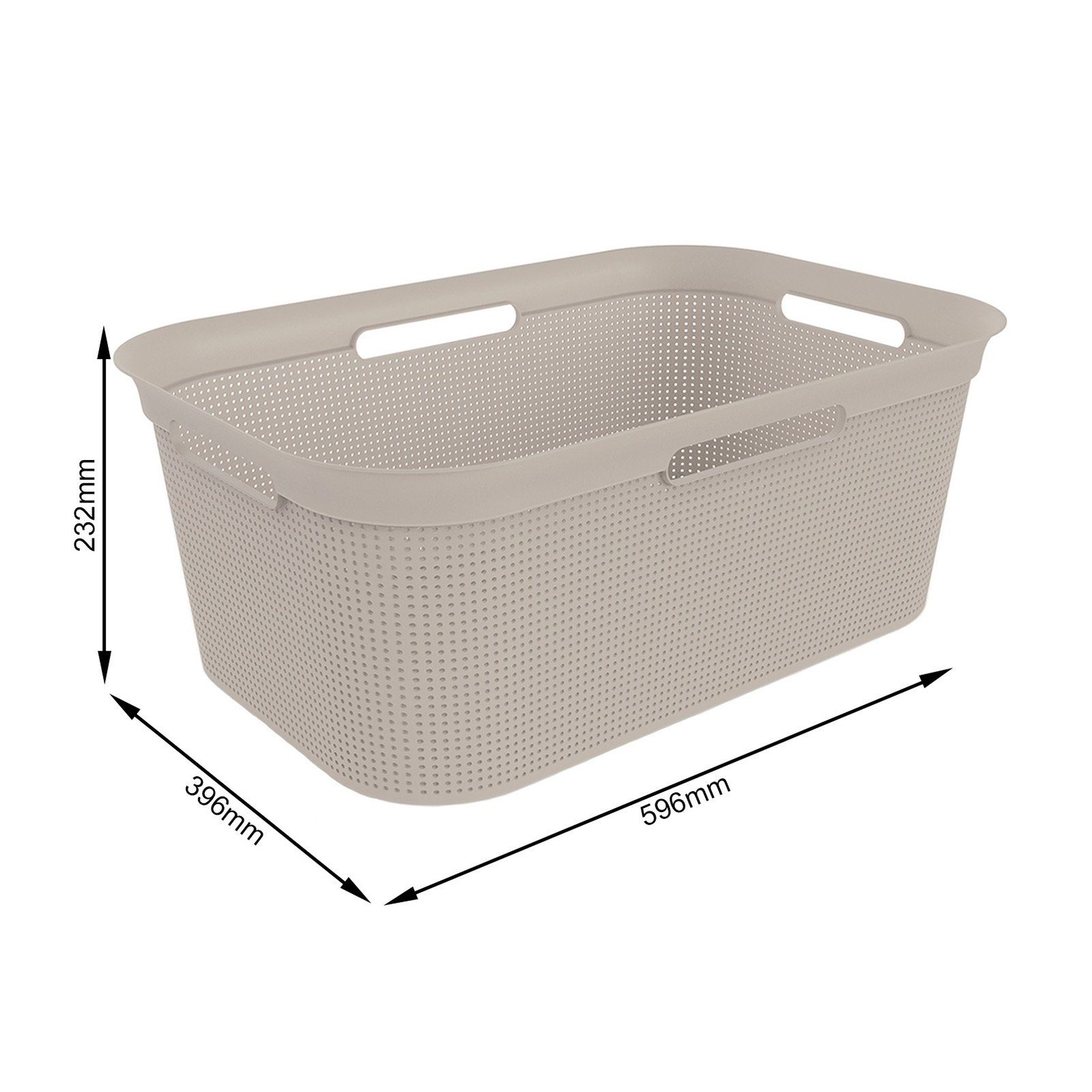 ROTHO Wäschekorb Brisen 4er-Set Wäschekorb 40l, Kunststoff (PP) BPA-frei (Wäschekorbset, 4er-Set), Löcher an den Seiten ermöglicht Luftzirkulation innerhalb der Wäschebox