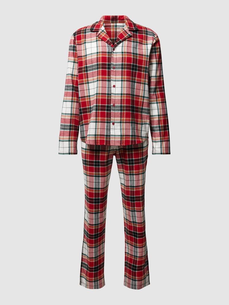 Pyjama mit Tartan-Muster in rot