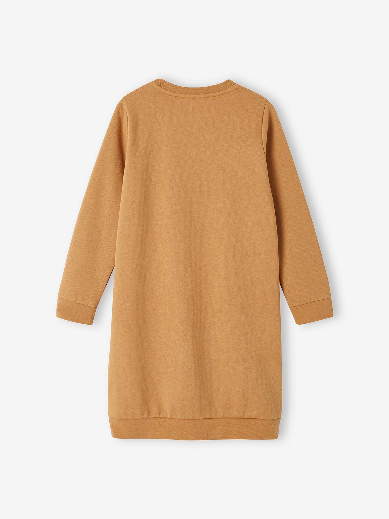 Robe Basics en molleton fille vert émeraude