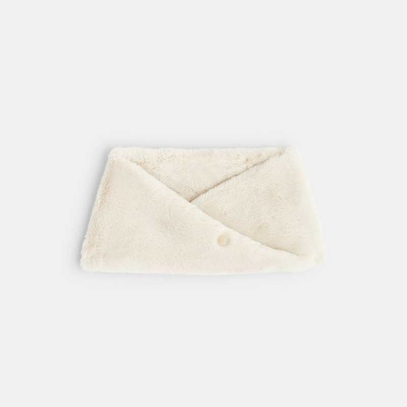Snood twisté en fausse fourrure blanc fille