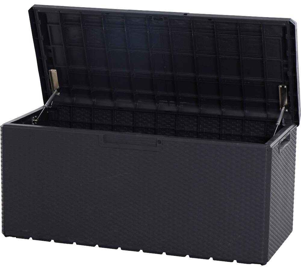 Siena Garden Kissenbox Portonovo, 350 L, Rattan/Holzoptik, anthrazit