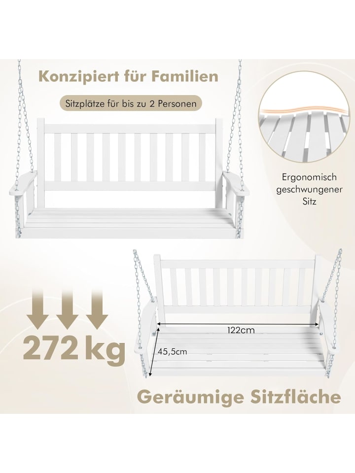 COSTWAY Hängebank 136cm in Weiß günstig kaufen onesize