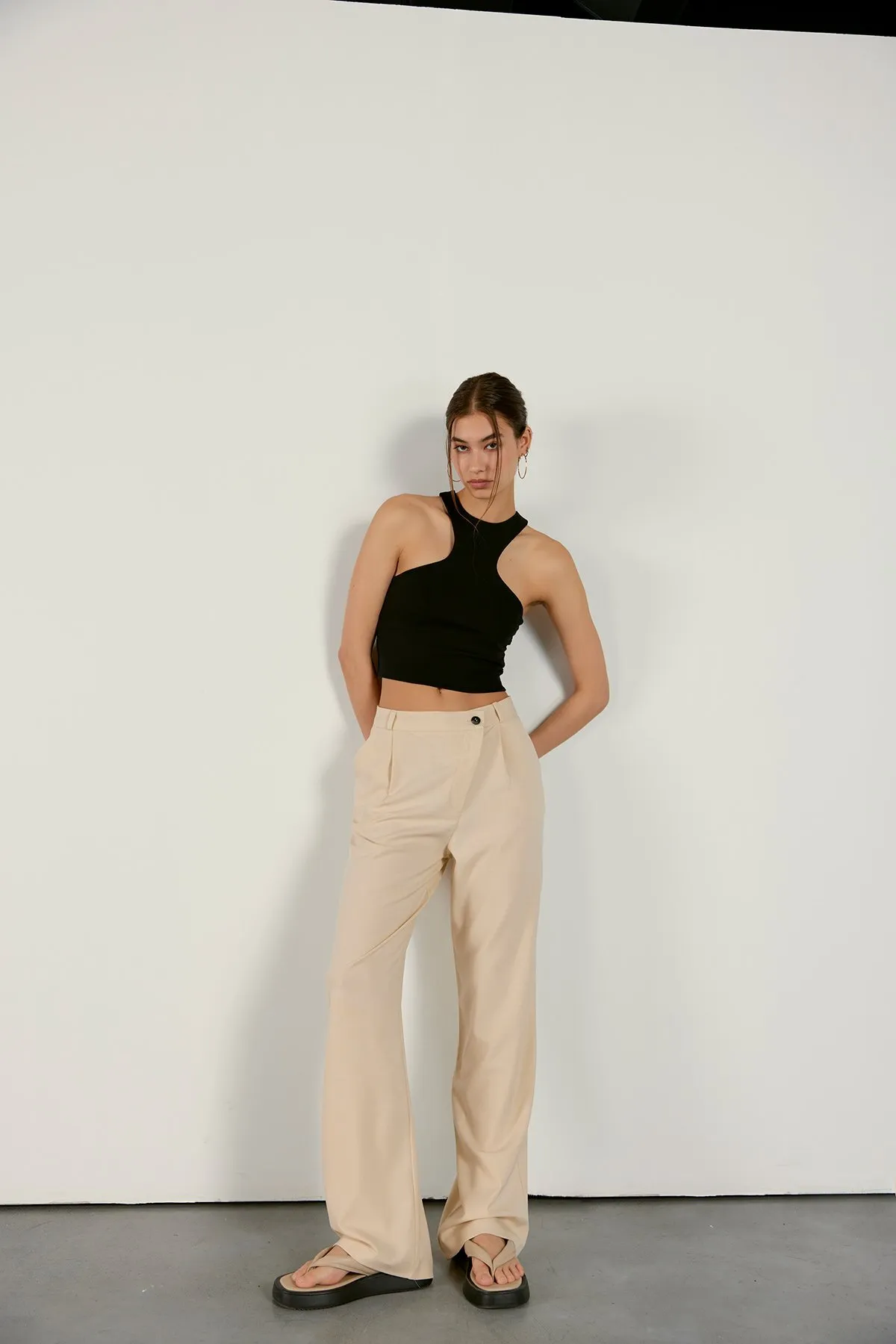 VATKALI  Cross-Palazzo-Hose Beige