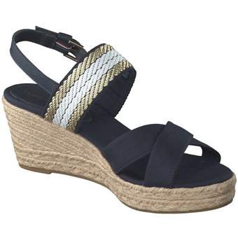 Tommy Hilfiger Golden Webbing Mid Wedge in blau