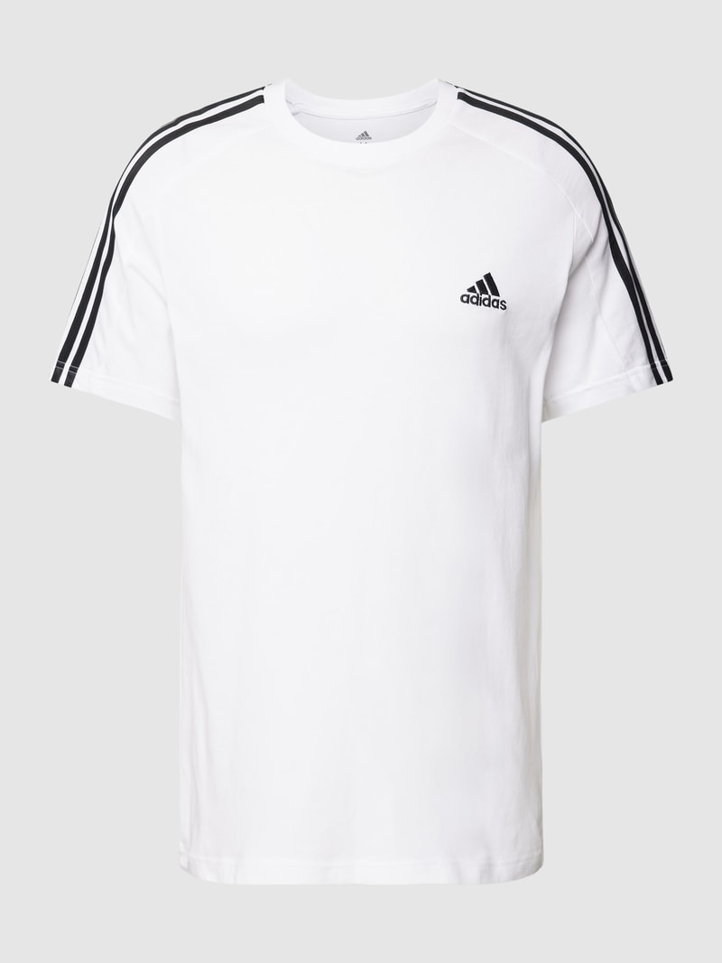 T-Shirt mit Label-Stitching in weiß