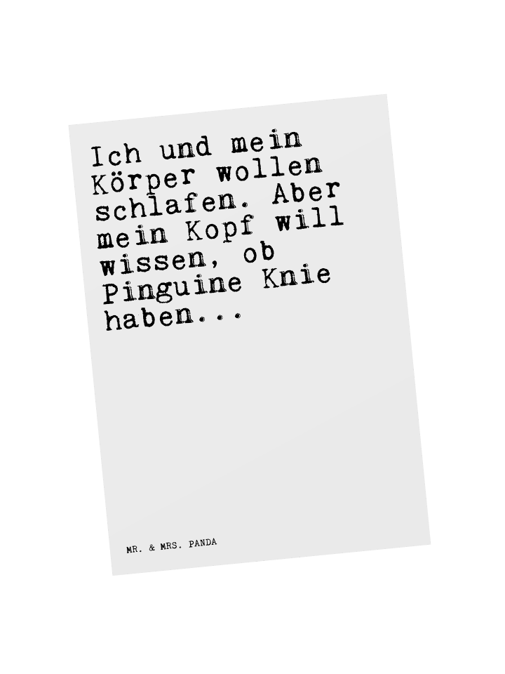 Mr. & Mrs. Panda Postkarte Ich und mein Körper... mit Spruch in Weiß günstig kaufen onesize