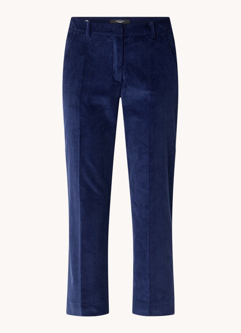 MaxMara Marruca high waist straight fit cropped chinos made of corduroy