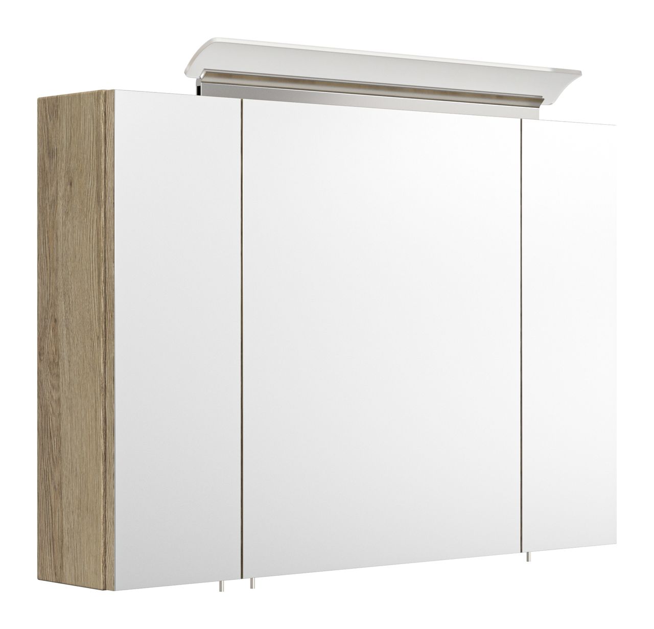 Posseik Spiegelschrank 90 inklusive LED-Acrylglaslampe eiche hell EEK: F