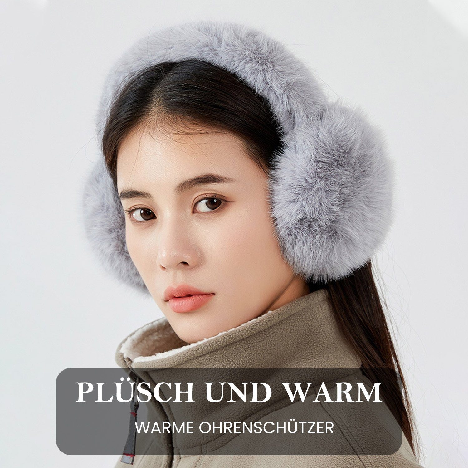 TOPMELON Ohrenwärmer Faltbare warme Ohrenschützer, winddichte Ohrenschützer