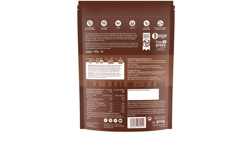 3Bears Porridge Feiner Kakao 400 g