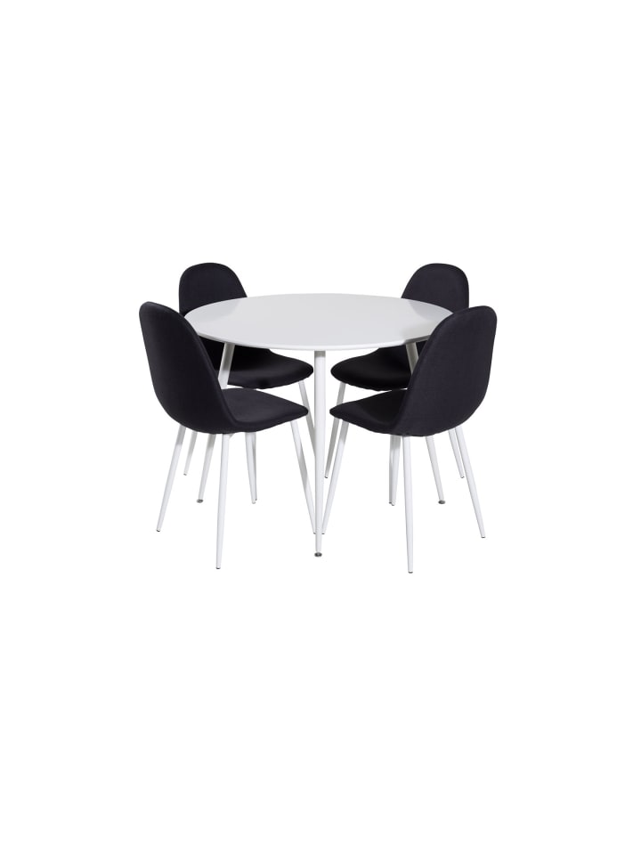 ebuy24 Essgruppe Plaza 4 (5-teilig) Schwarz 100 x 100 cm günstig kaufen onesize
