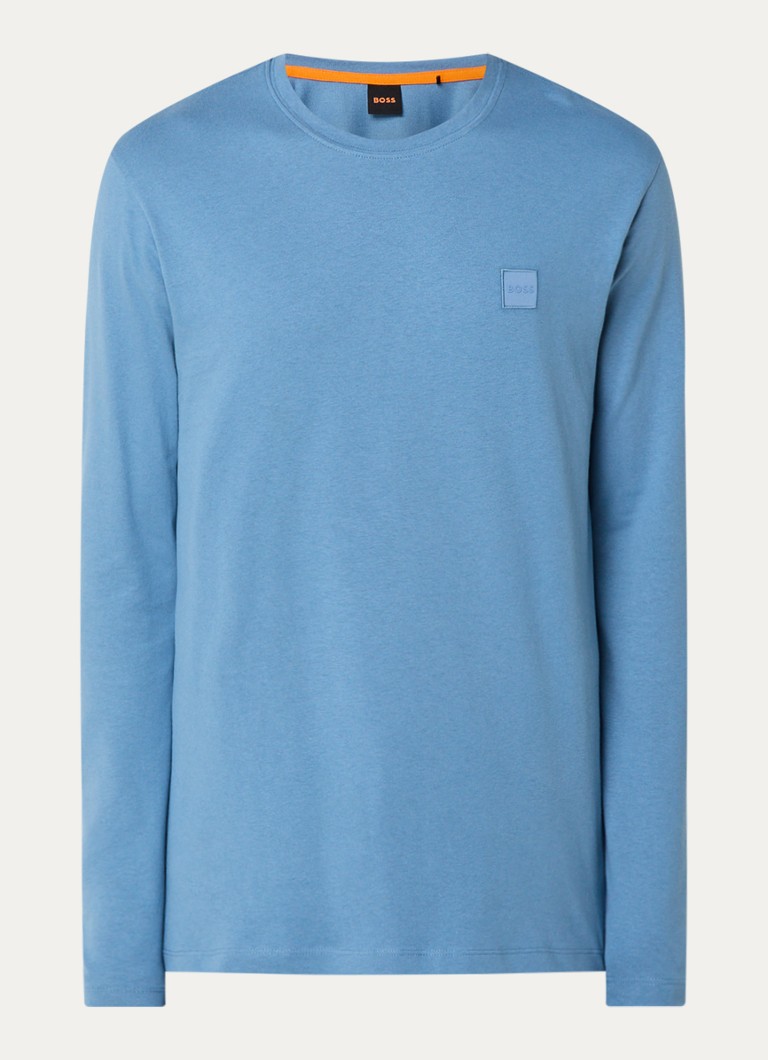 Camiseta de manga comprida HUGO BOSS Tacks com logotipo.