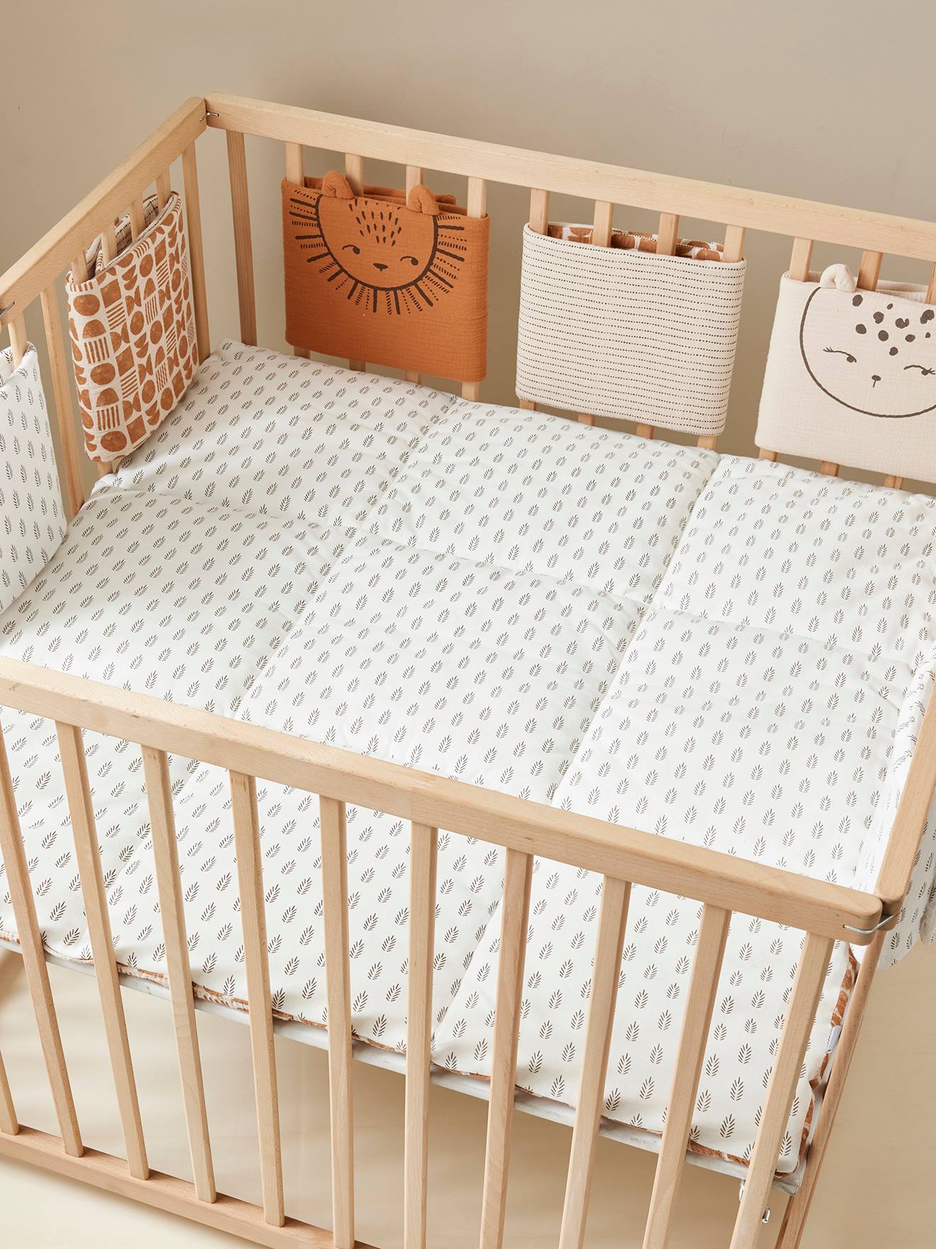 Vertbaudet Baby Spieldecke/ Laufstalleinlage ETHNIC mit Recycling-Polyester - beige bedruckt